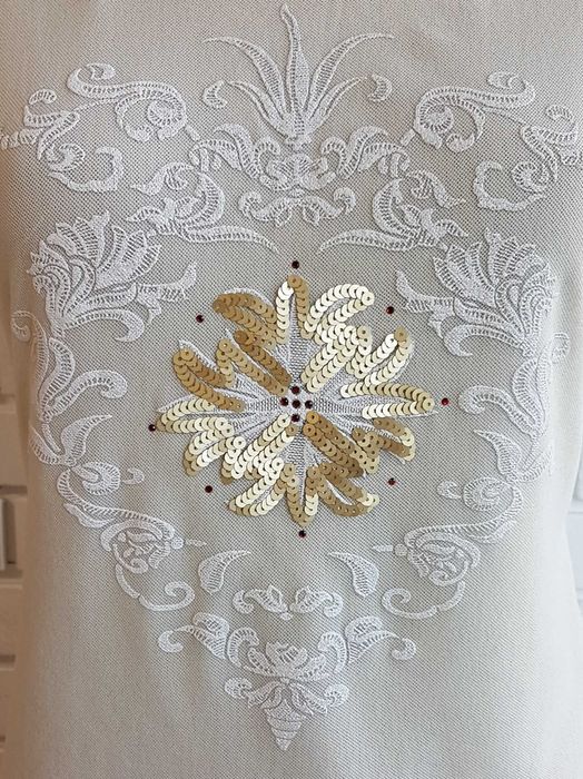 Damska bluzka ecru z krótkim rękawem Gerry Weber 36/38 S/M