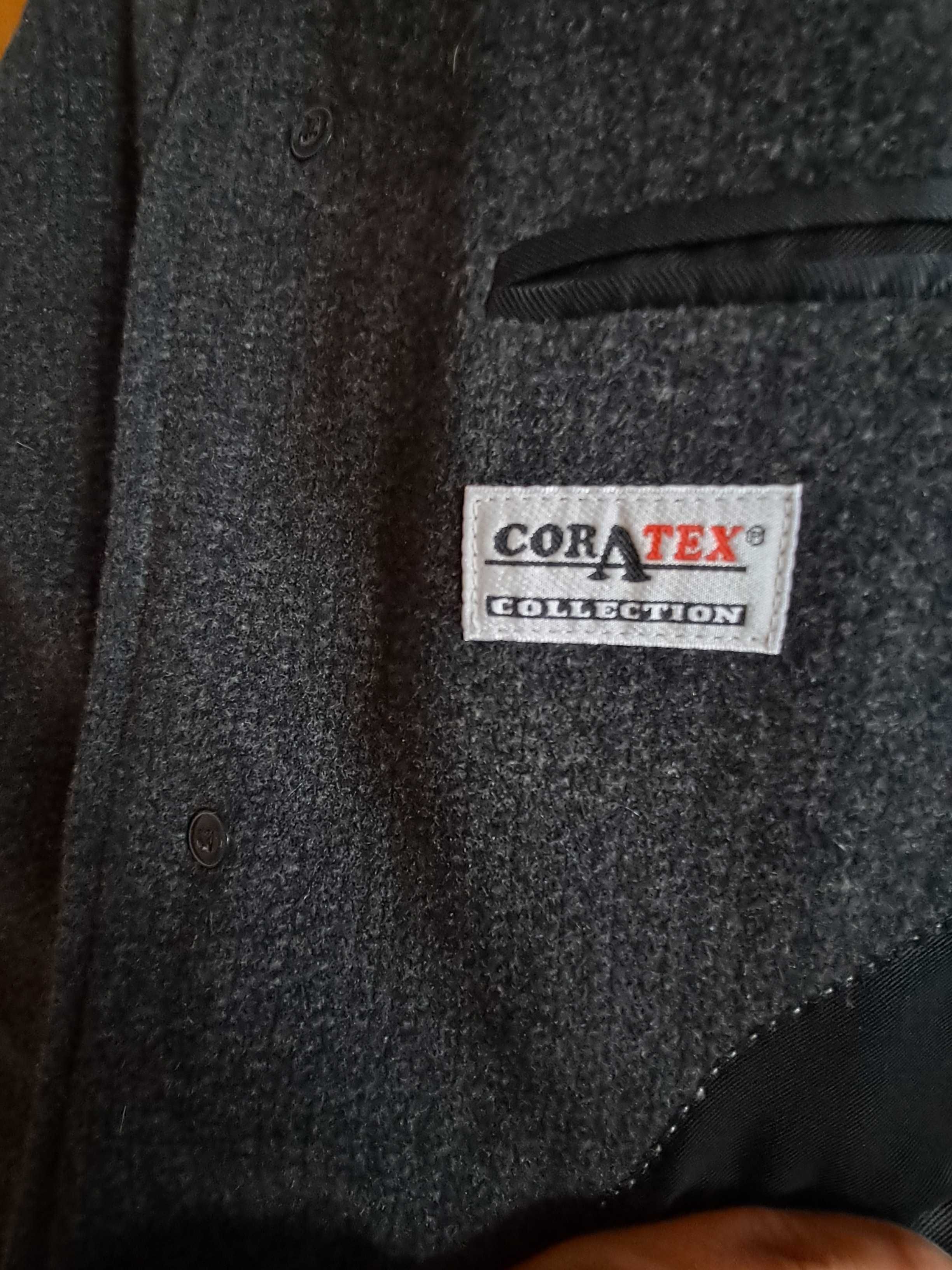 Męski elegancki płaszcz grafit firmy Coratex rozmiar XL klasyczny krój