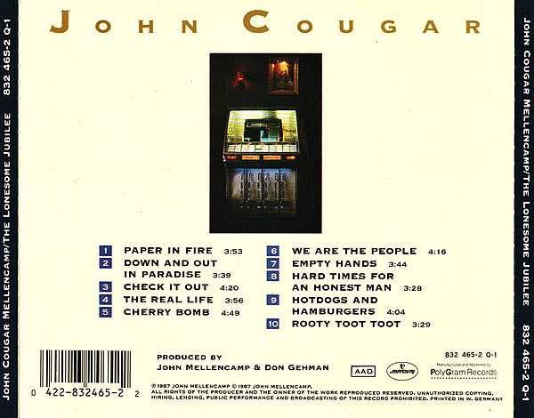 John Cugar Mellencamp - The Lonesome Jubilee / wyd. 1 / 1987r/ cd