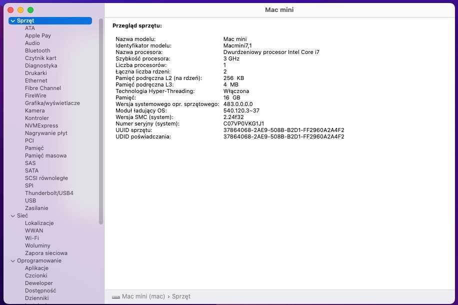 Mac mini 2014 i7 3,0/16GB/SSD 256GB/HDD 1TB