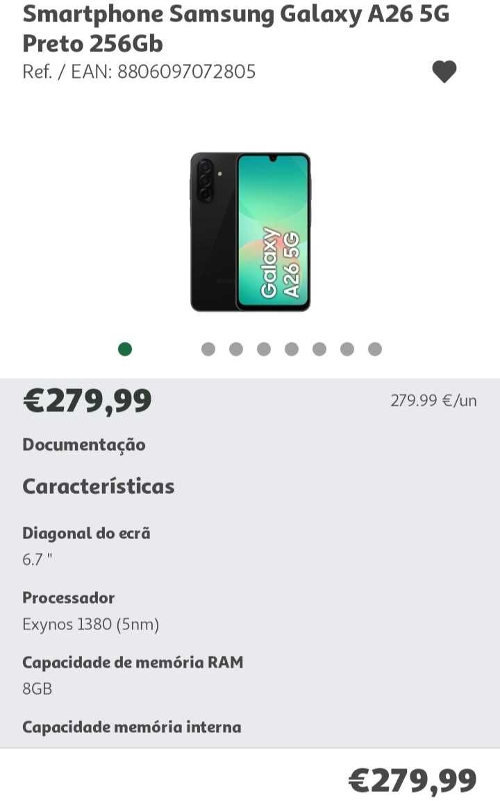 Vendo Samsung Galaxy A26 5g Novo a estrear ainda lacrado