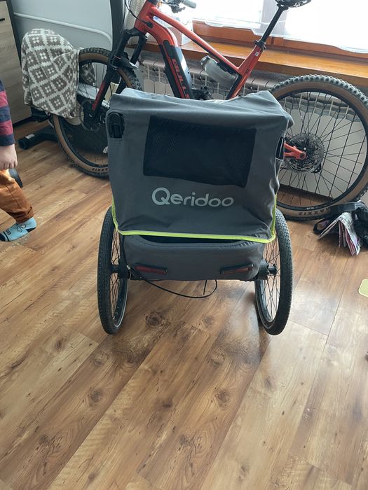 Przyczepka rowerowa qeridoo qupa 1 lime gwarancja
