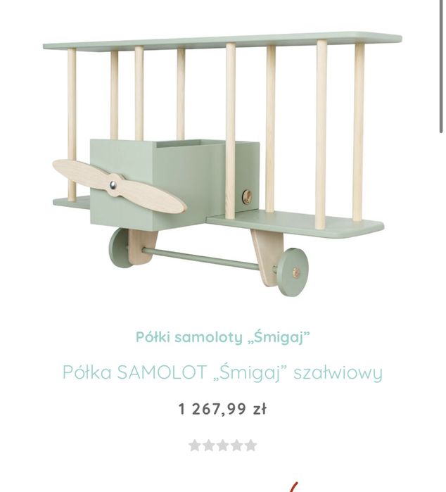 Półka drewniana dziecieca samolot up warsaw