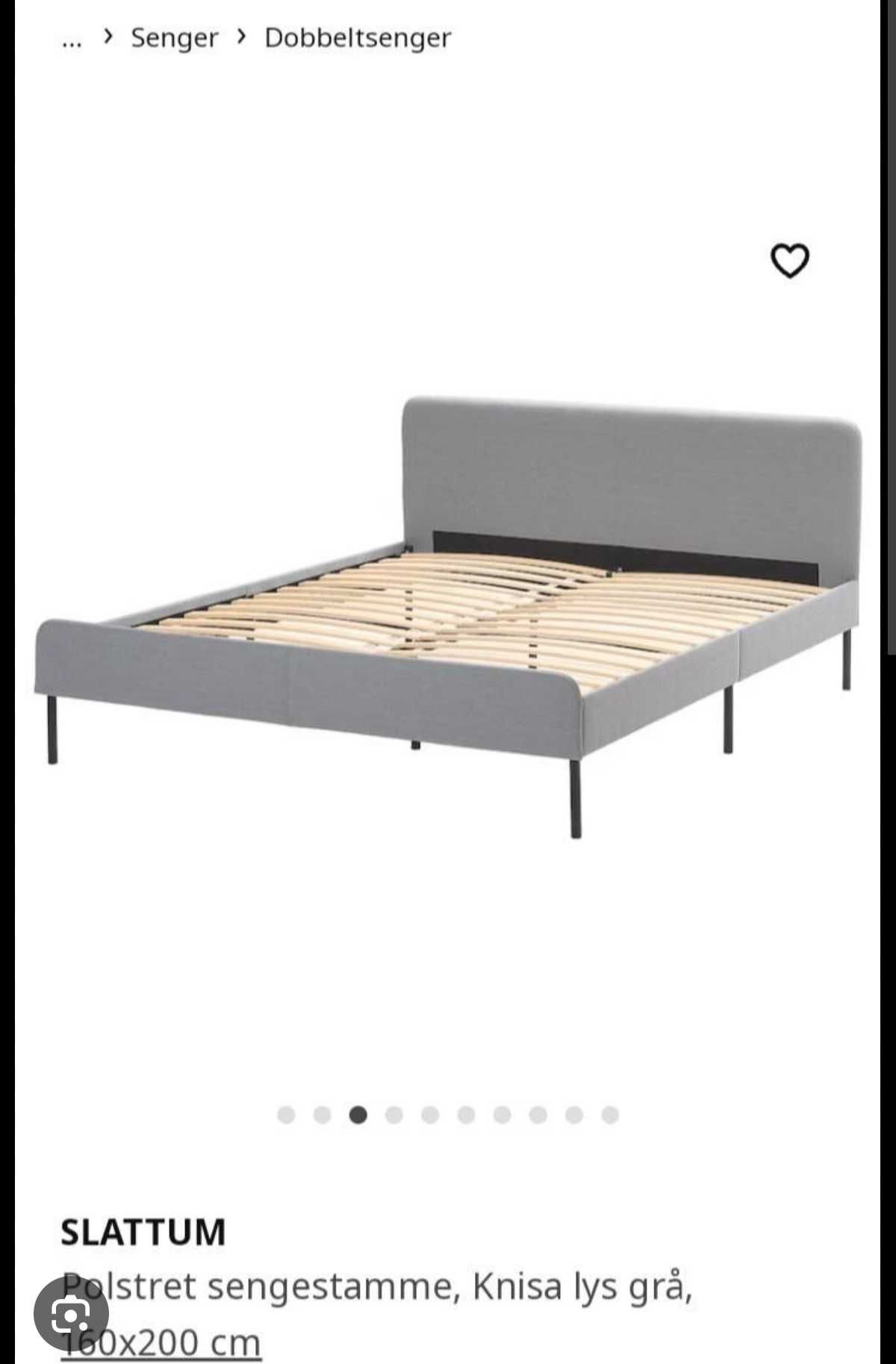 Łóżko 160 cm, Ikea slattum