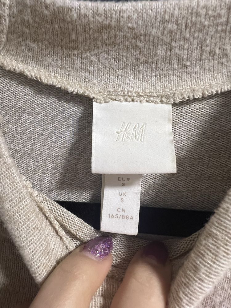 Sweterek golf H&M S 36 beżowy krótki