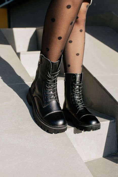 Черевики зимові жіночі (Матова шкіра, 11 люверсів) | (23.0;23.5;24.0)