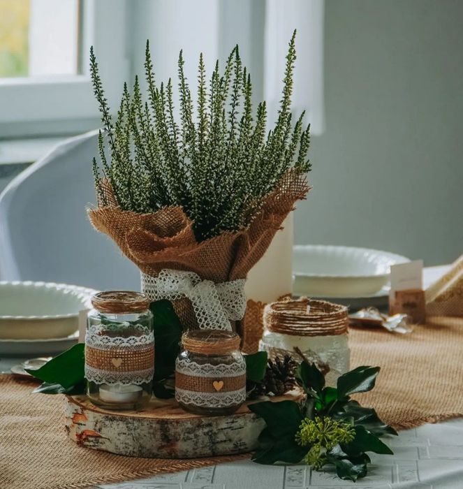 Świecznik na tealight ślub wesele komunia rustykalne dekoracje