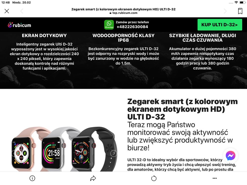 Nowy Smartwatch Bluetooth ULTI D-32