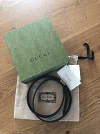 Gucci piękny czarny pasek ze skóry rozmiar 95