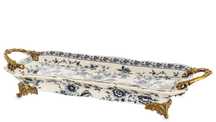 Ceramiczna Patera Dekoracyjna Taca Empire Cesarska Kwiaty Retro 182456