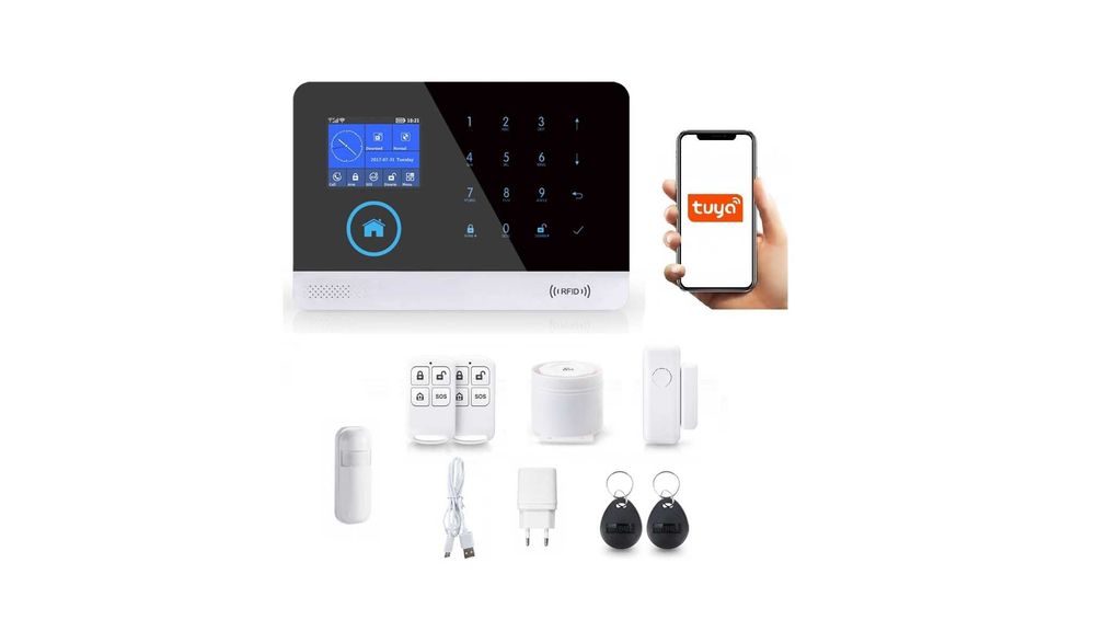 Bezprzewodowy Alarm Lcd 2.4' Gsm Wifi Tuya Smart Po Polsku