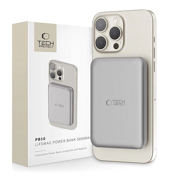 Tech-Protect Pb10 Lifemag Magsafe Power Bank 5000Mah Titanium