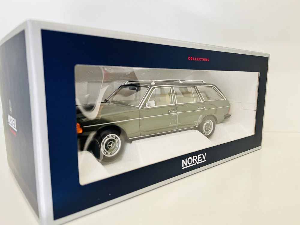 Mercedes 200T W123 kombi „beczka” zielony metalli 1/18 norev