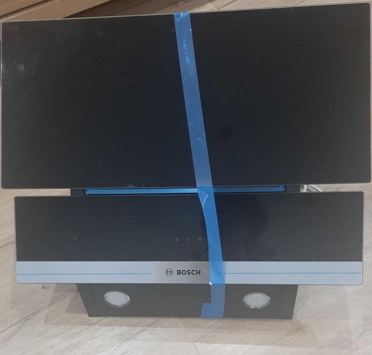 Okap kuchenny kominowy, BOSCH, czarny, 60 cm, NOWY, nie używany