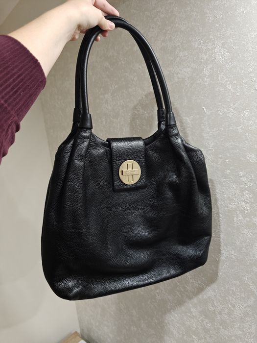 Kate Spade torebka na ramię skórzana skóra naturalna czarna vintage