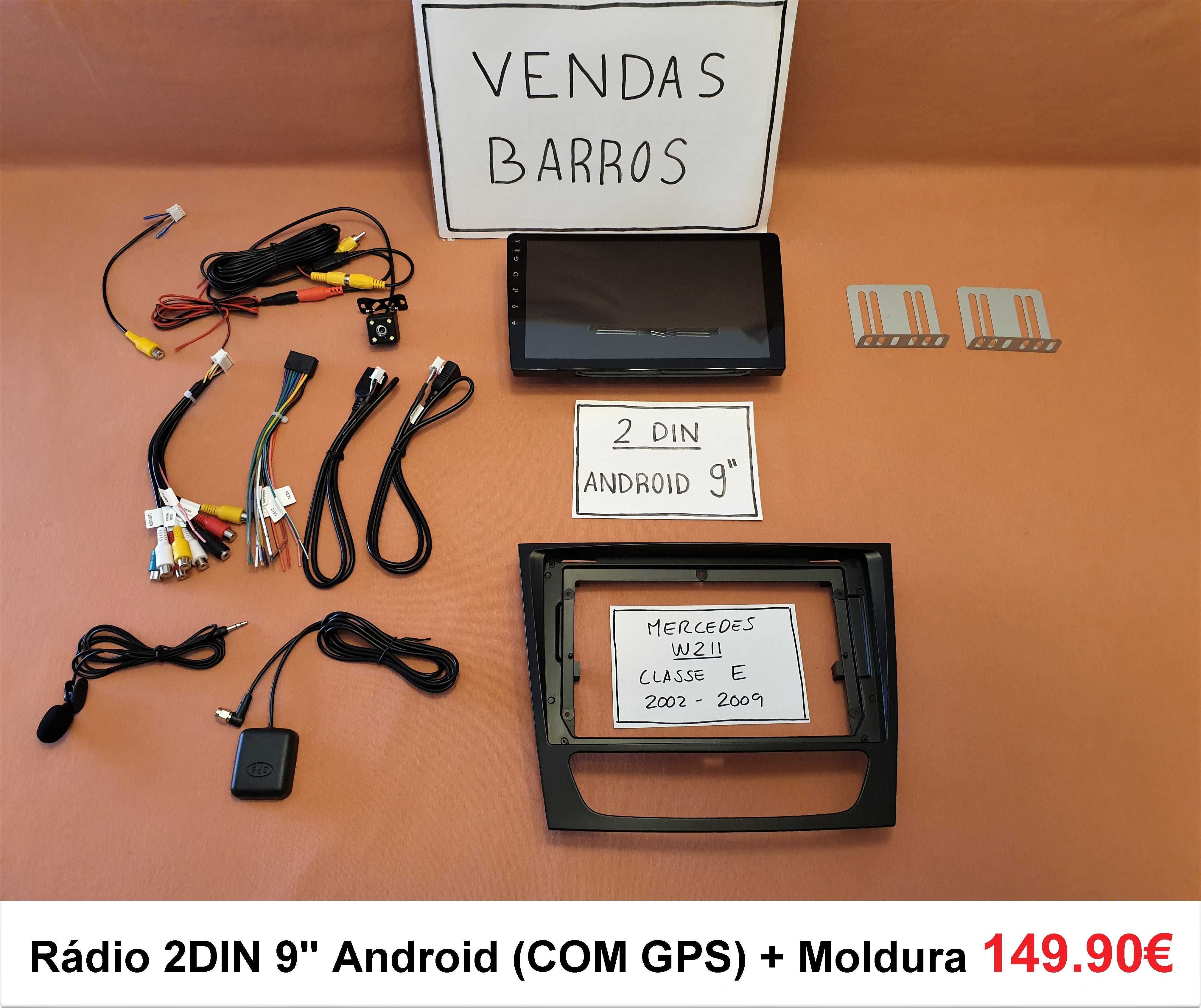 (NOVO) Rádio 2DIN 9" [4+32GB]• Mercedes Classe E (E220) • Android W211