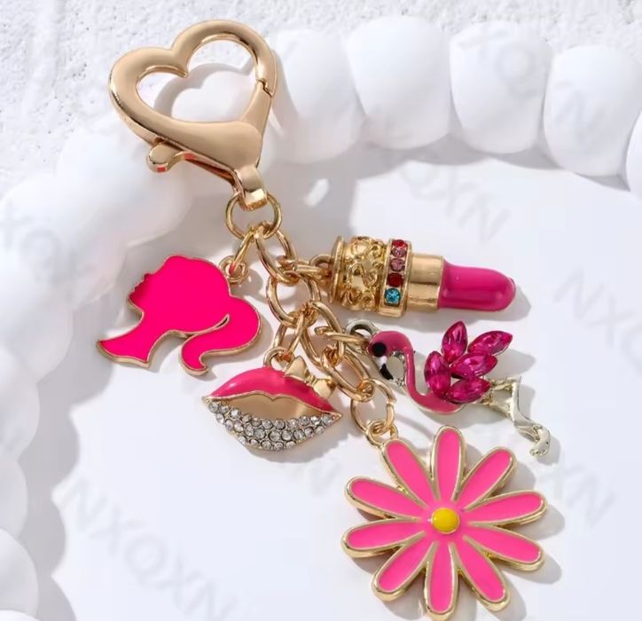 Modny luksusowy BRELOK GLAMOUR ZŁOTY do torebki kluczy cudne zawieszki