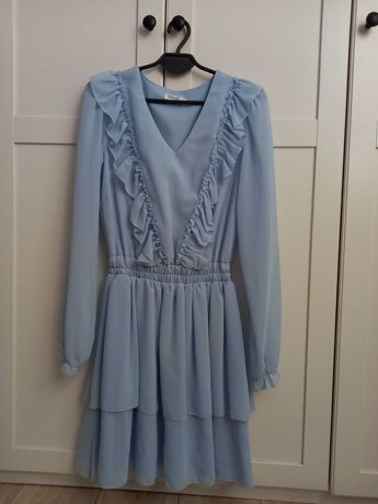 błękitna niebieska sukienka, rozmiar 36