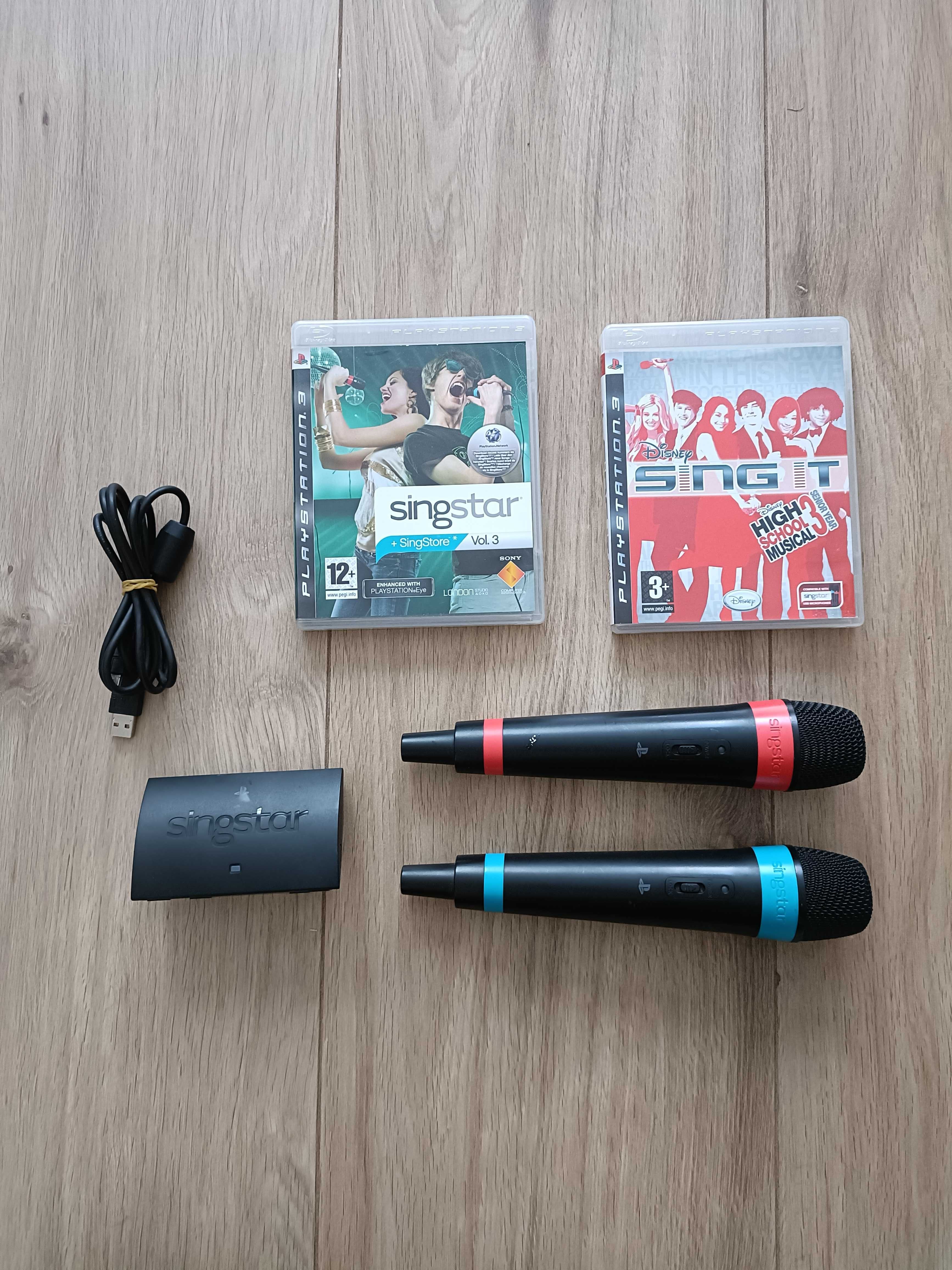 Gra Ps3 / Ps 3 - Zestaw - 2 x mikrofon Singstar , 2 x gra , adapter