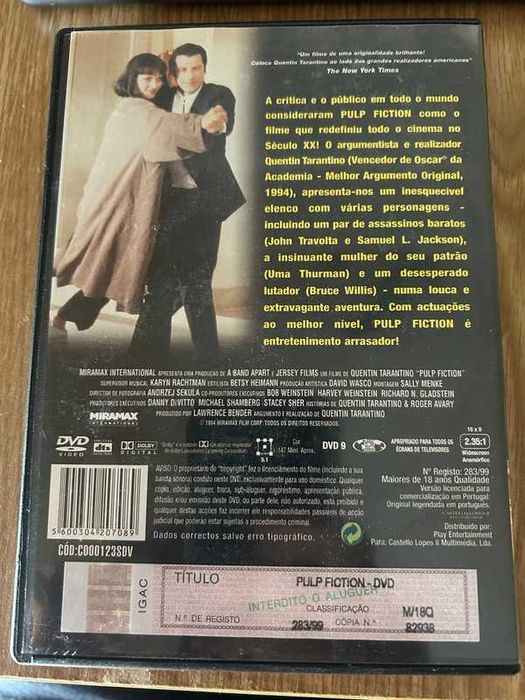 Filmes - Pulp Fiction, Os Tempos que Mudam, Y tu Mamá También