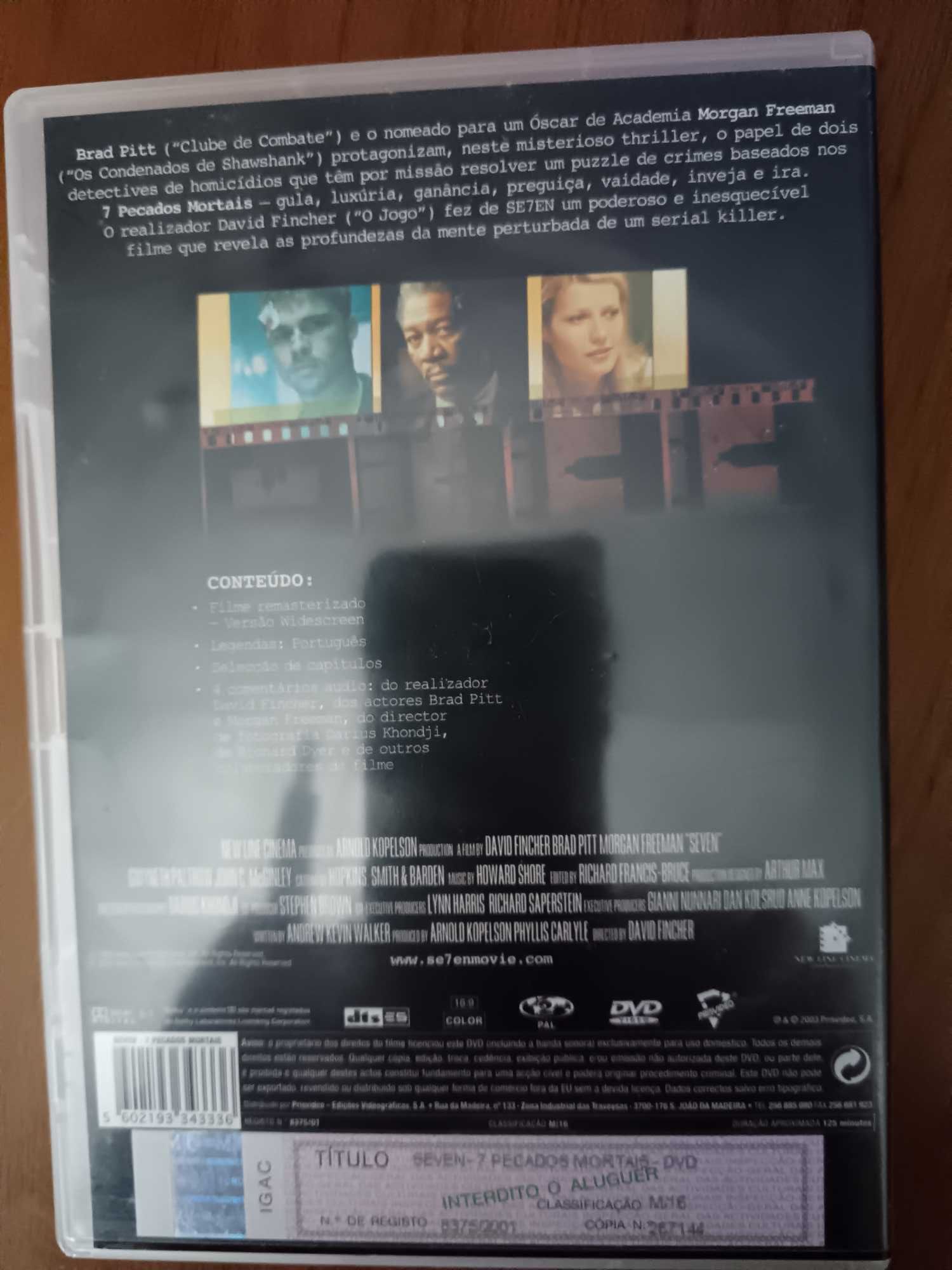 filme dvd original - seven  - 7 pecados mortais