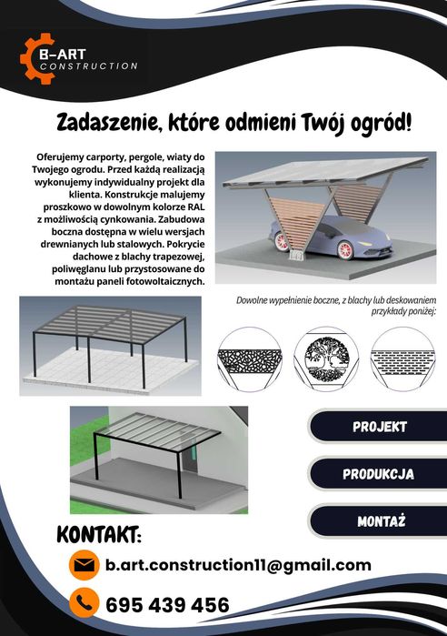 Carport Pergola Wiata Zadaszenie - Tanio Szybko Kompleksowo