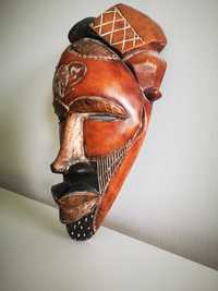 Oryginalna duża maska afrykańska drewniana 45 cm