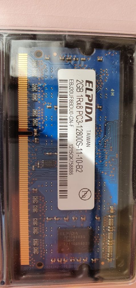 Memória 2GB 1Rx8 PC3 - 12800S SO- DIMM