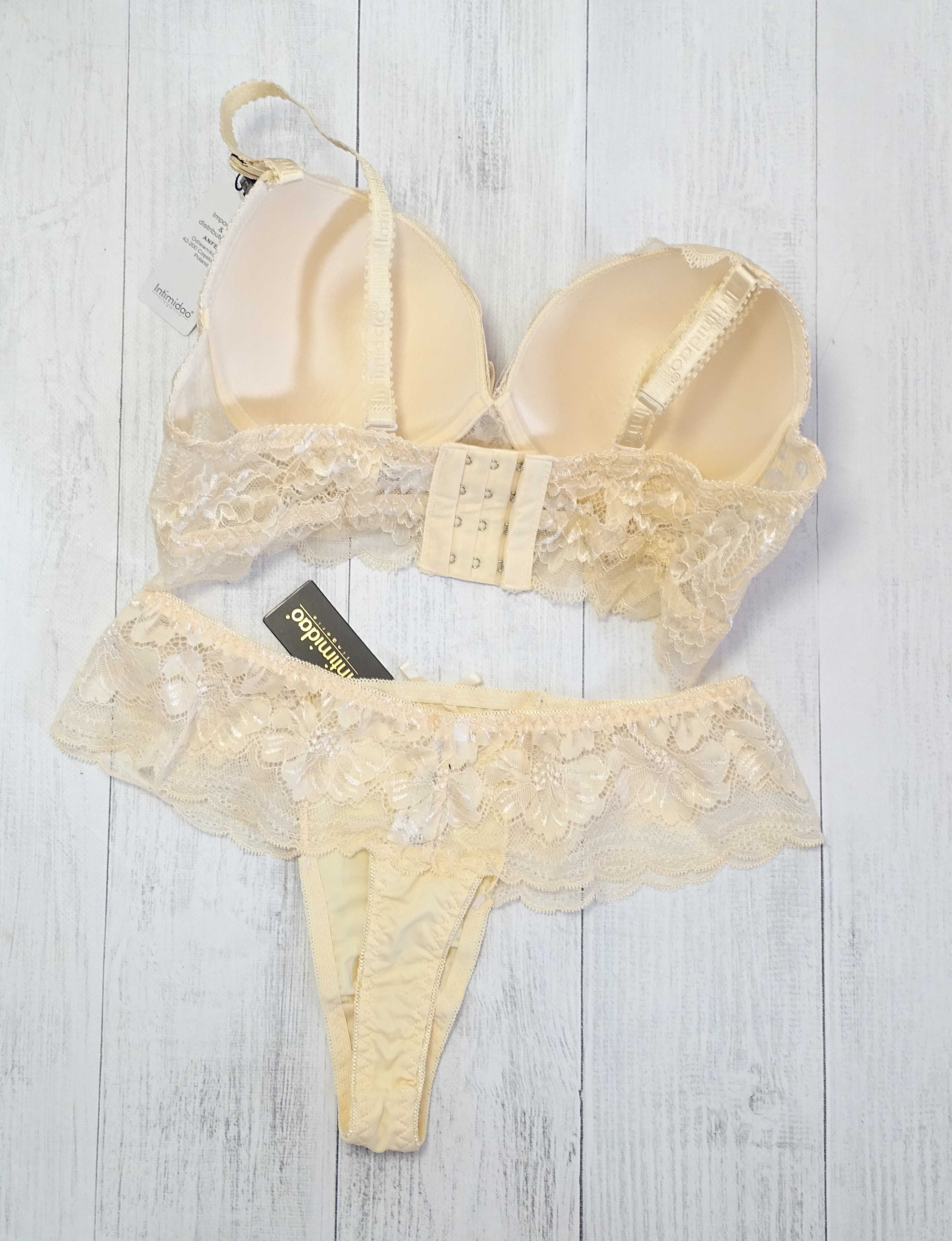 80C stringi + biustonosz braletka lekki push-up intimidao