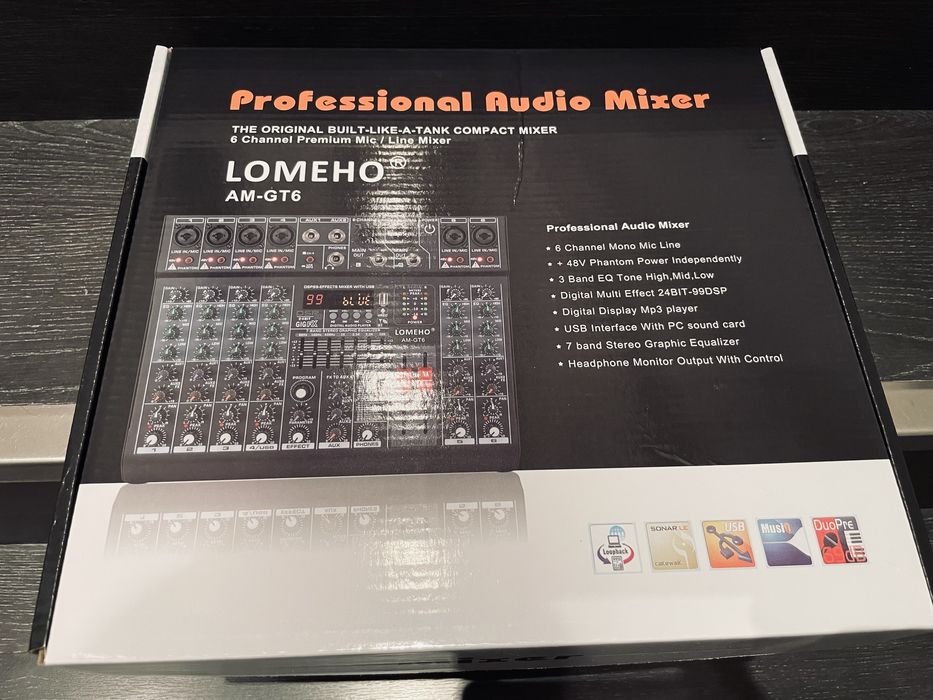 Mesa de Mistura Profissional 6 canais com Bluetooth/ Usb /Equalizador