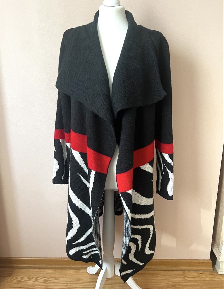 Sweter narzutka kardigan kolorowy wzorzysty elegancki butik