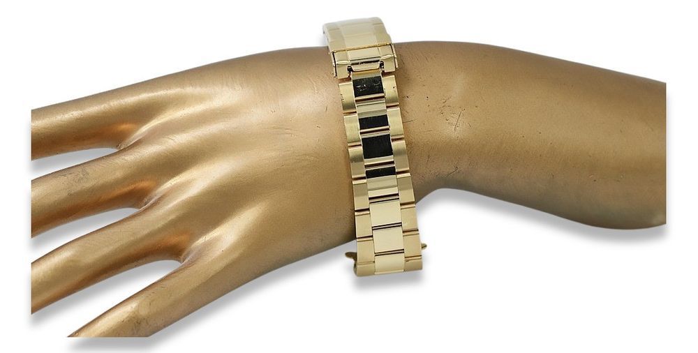 Złota bransoleta 14k 585 do zegarka męskiego typu Rolex mbw017y B
