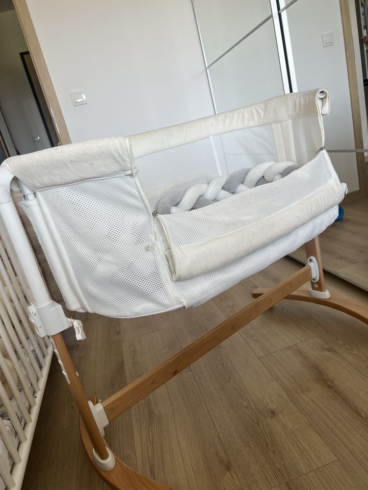 Regulowane łóżeczko dziecięce PETITE&MARS z funkcją kołyski Glory 2w1