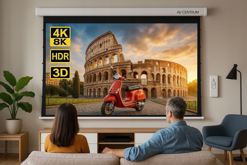 EKRAN PROJEKCYJNY Elektryczny AV-E170 84" 170X130 AV Centrum Bydgoszcz