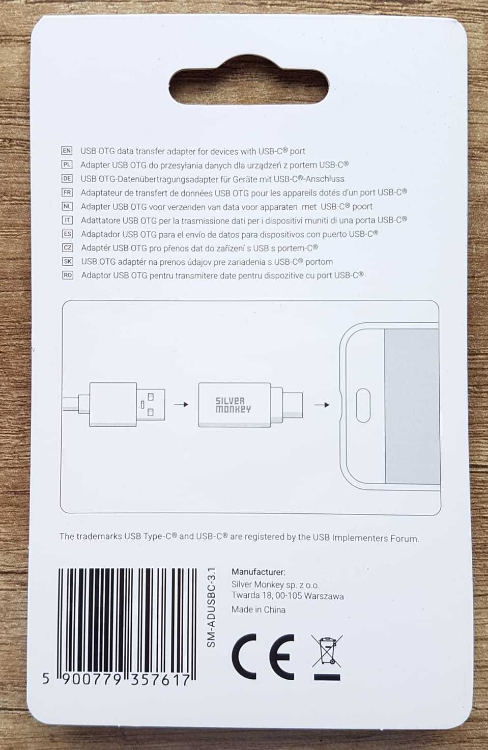 Przejściówka adapter Silver Monkey Adapter USB-A 3.1 - USB-C NOWY