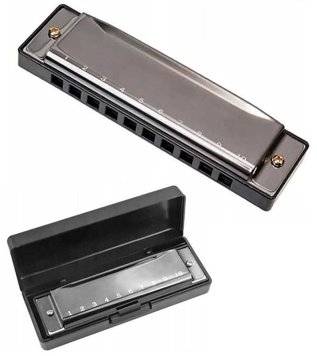 Harmonijka ustna metalowa C-dur + Etui * Video-Play Wejherowo