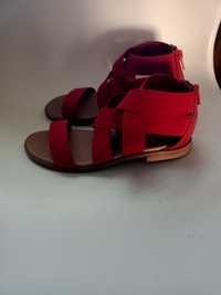 Sandały , sandałki czerwone