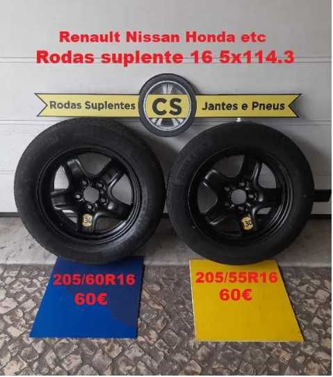 Roda suplente 16 5x114.3 Renault Nissan Honda Toyota Kia Mazda Hiunday