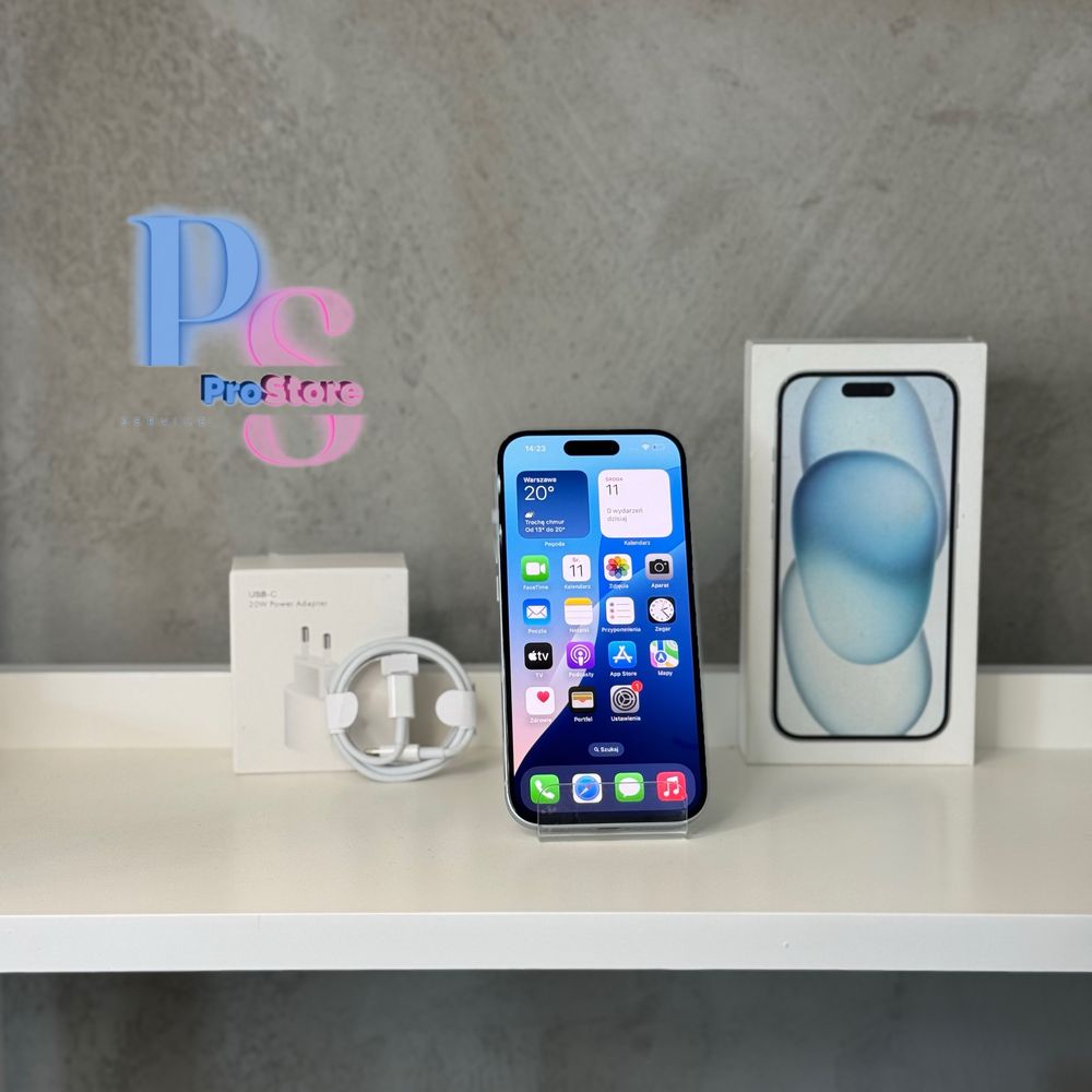 Apple iPhone 15 128GB Blue  | Bateria 100% |Gwarancja 3m-ce | Faktura