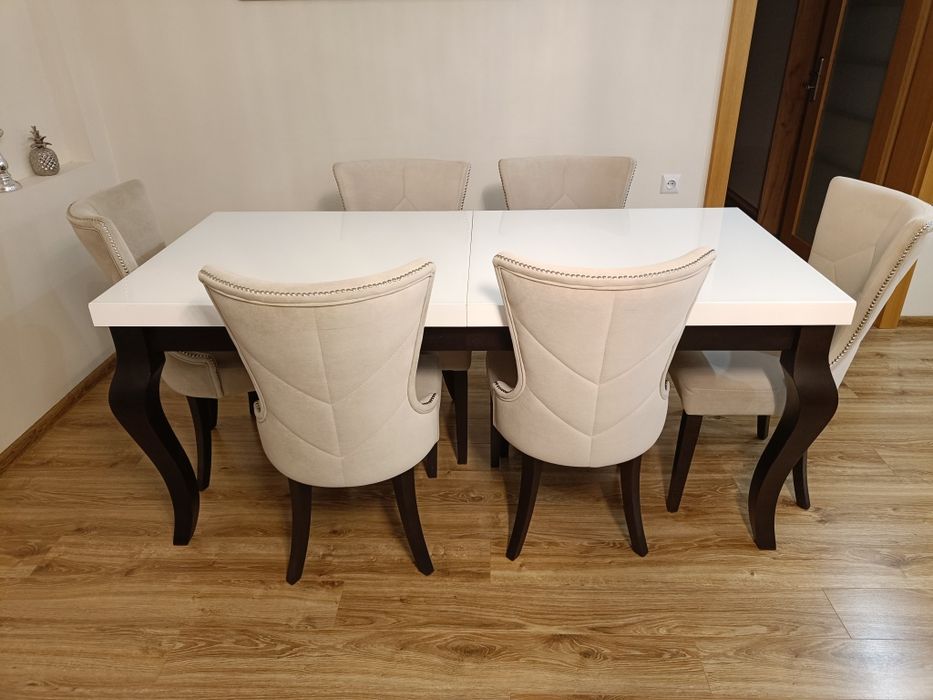 Elegancki stół + 6 krzeseł