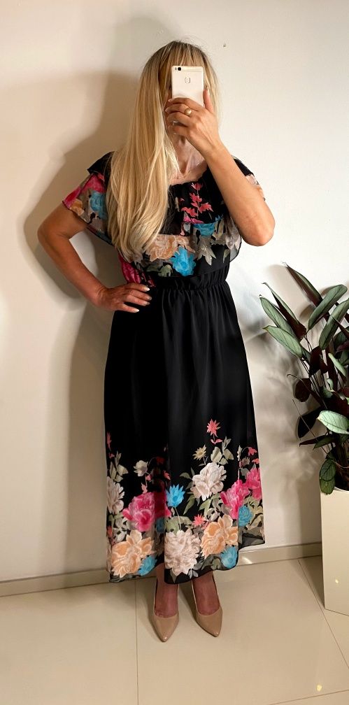 Sukienka plus size 2xl 3xl 44 46 42 wesele chrzciny wieczorowa wyszczu