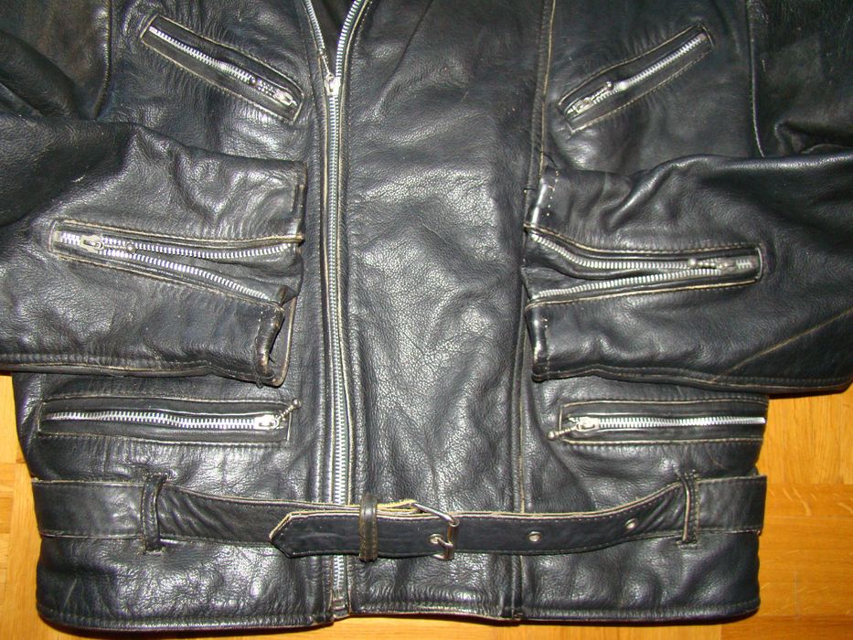 Krótka klasyczna ramoneska kurtka skórzana meska 50/52 M wzr 173