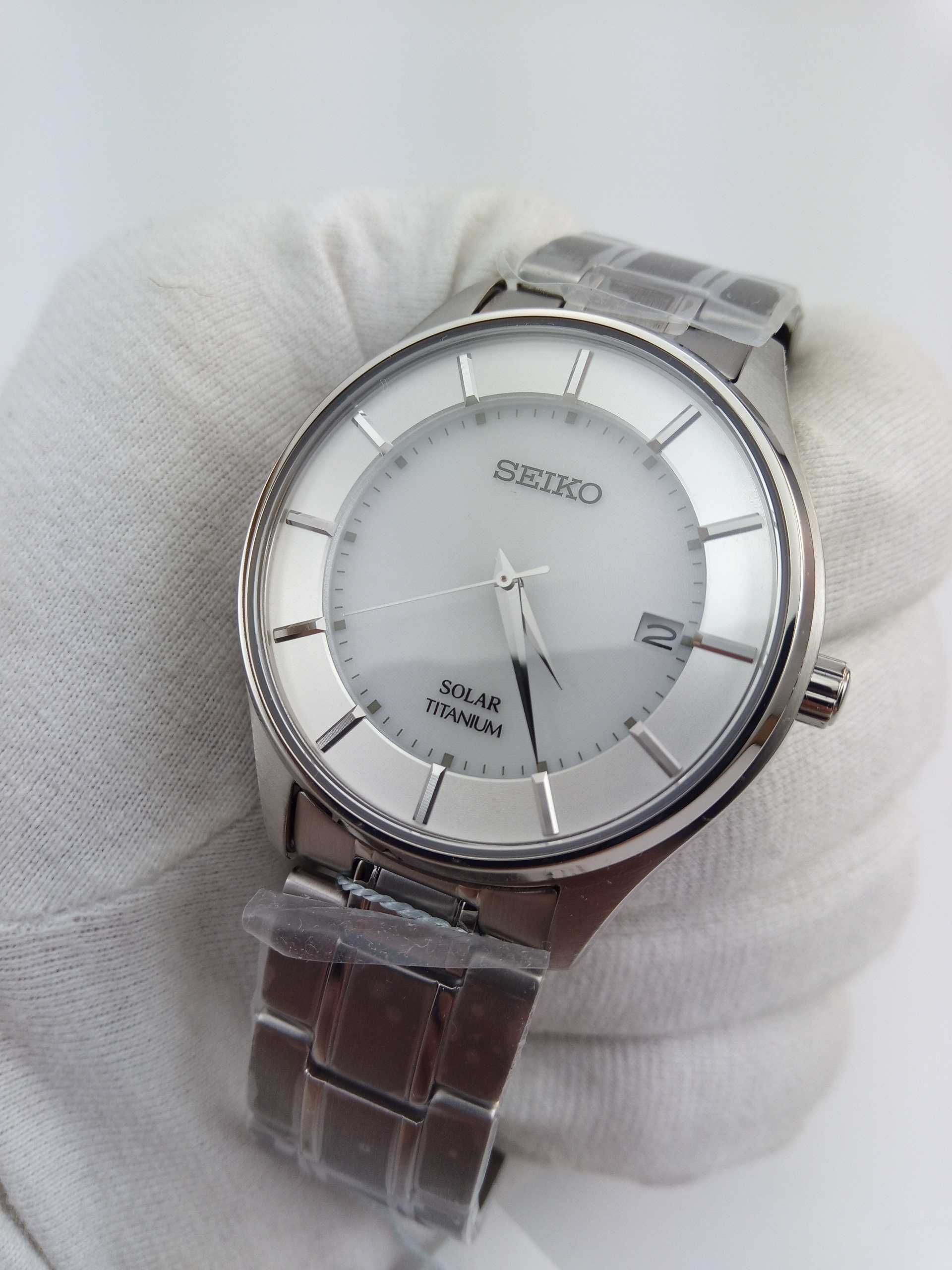 Японские мужские часы Seiko Solar SBPX101 - титан, сапфир, Japan made