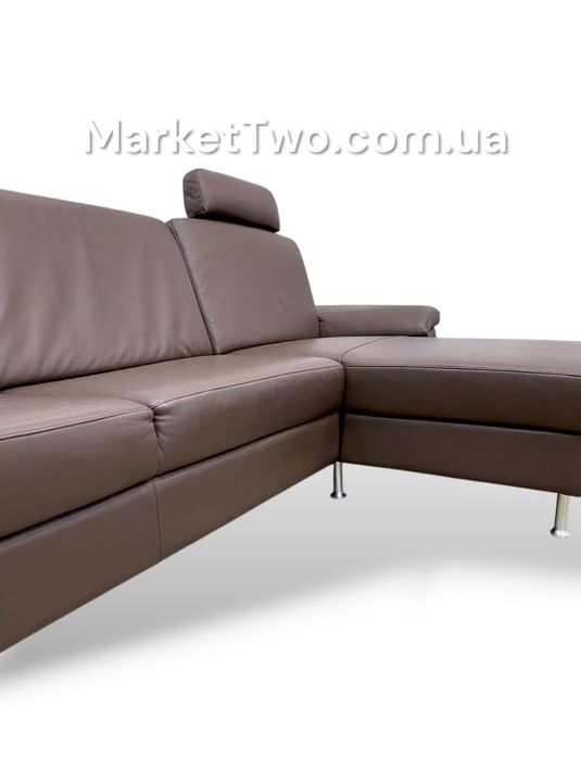 Кожаный, шкіряний комплект кутовий-диван+ пуф ( 180702 )