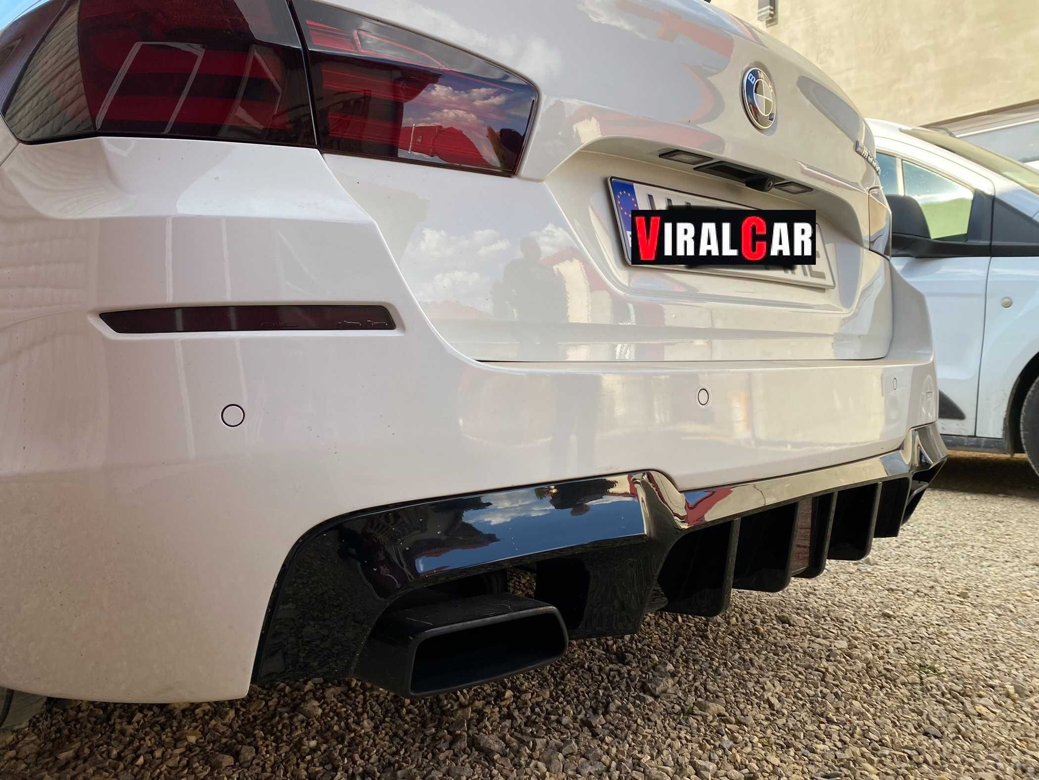 Dyfuzor Dokładka Spoiler LED BMW F10 F11 CZARNY POŁYSK / CARBON