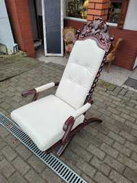 Fotel. drewniany rozkładany Gdański