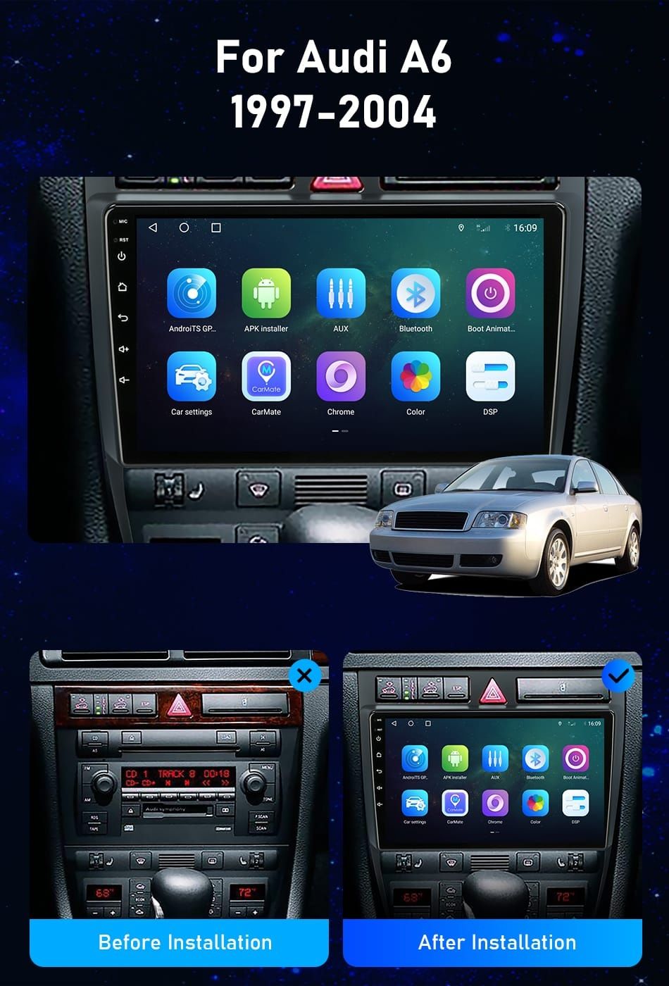 Radio Android AUDI A6 C5 Stacja Multimedialna Nawigacja GPS