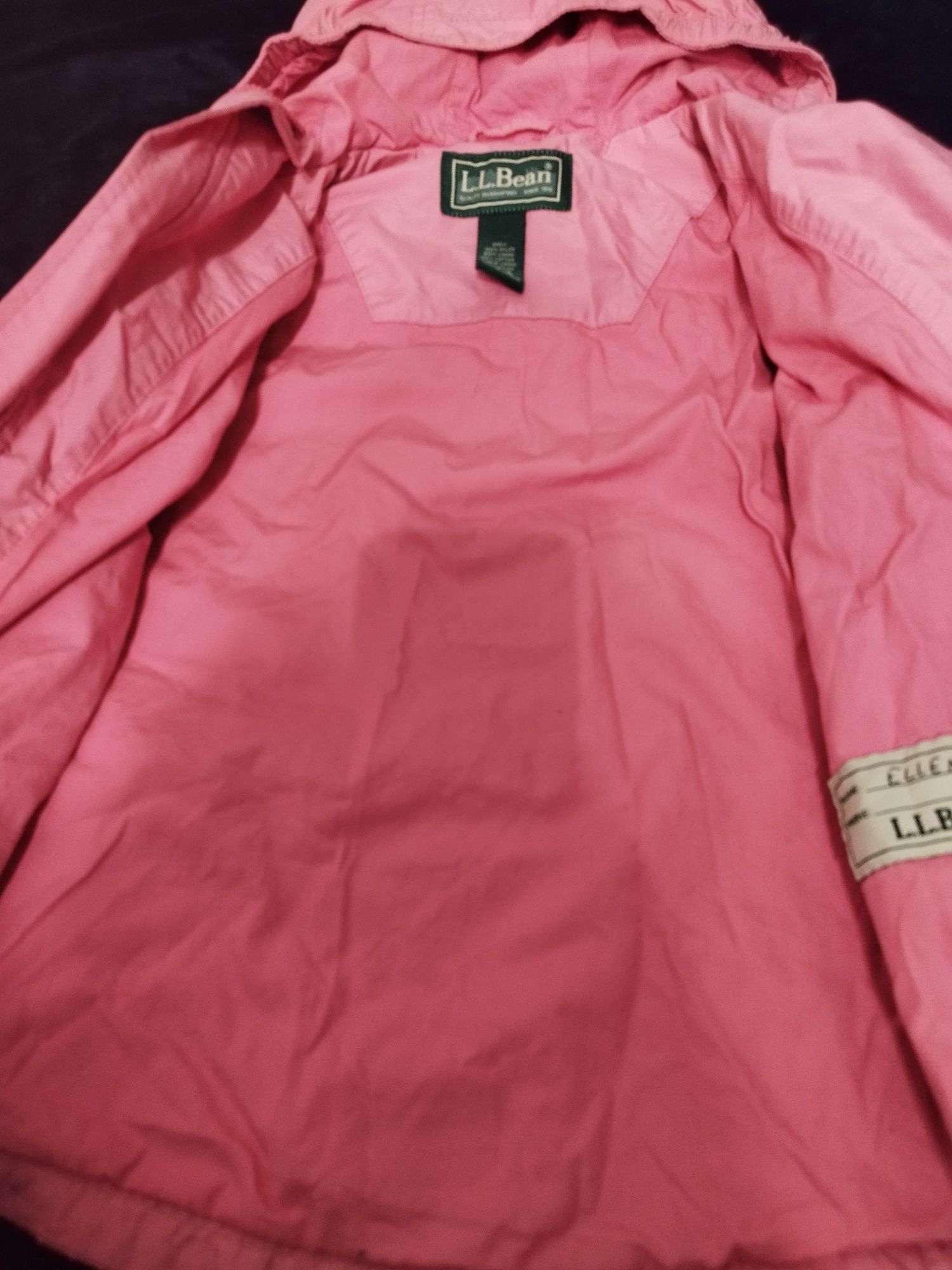 Cienka różowa kurtka z kapturem 110/116cm LL Bean 5-6lat
