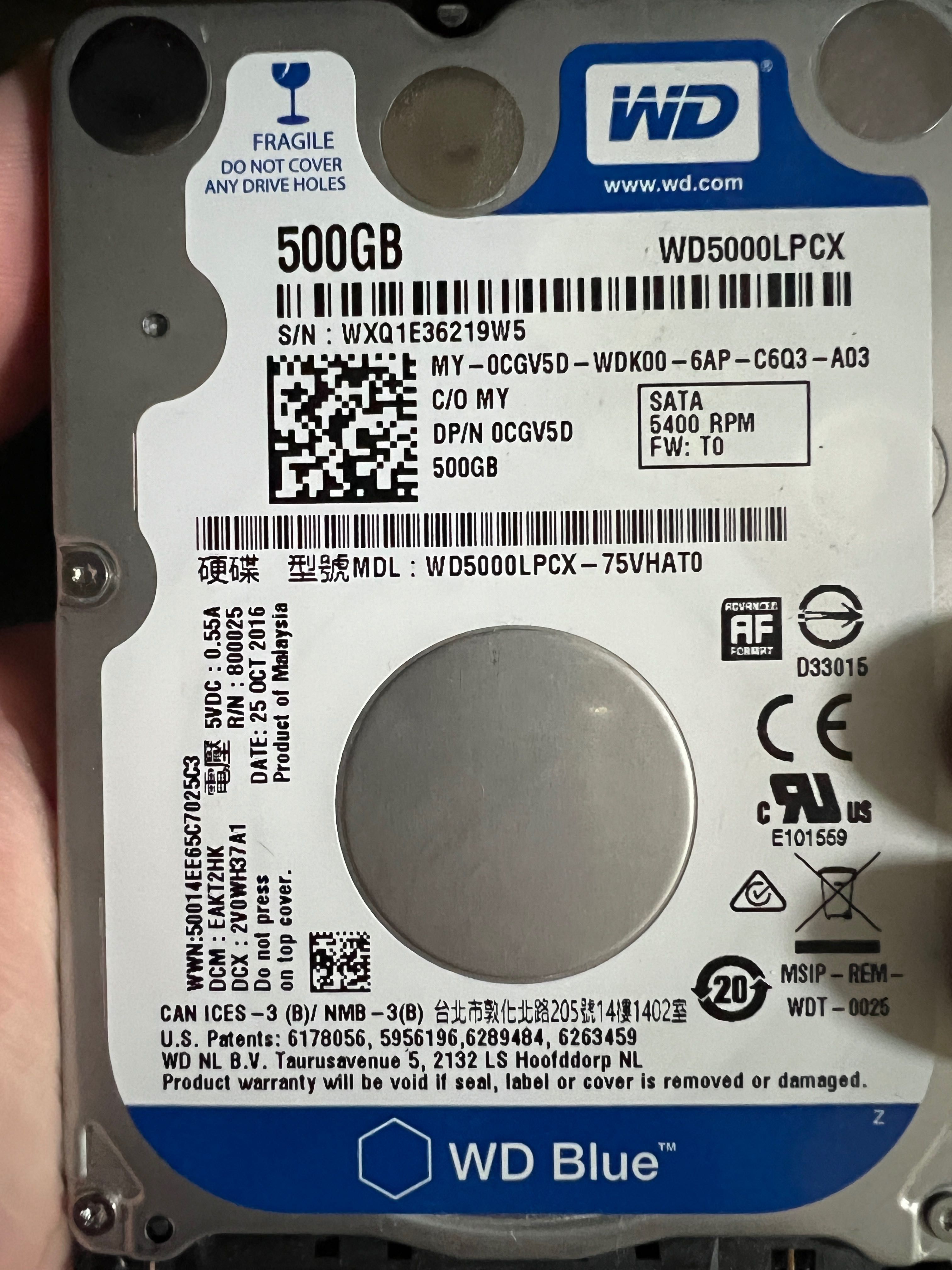Жорсткий диск 2.5 500GB wd blue