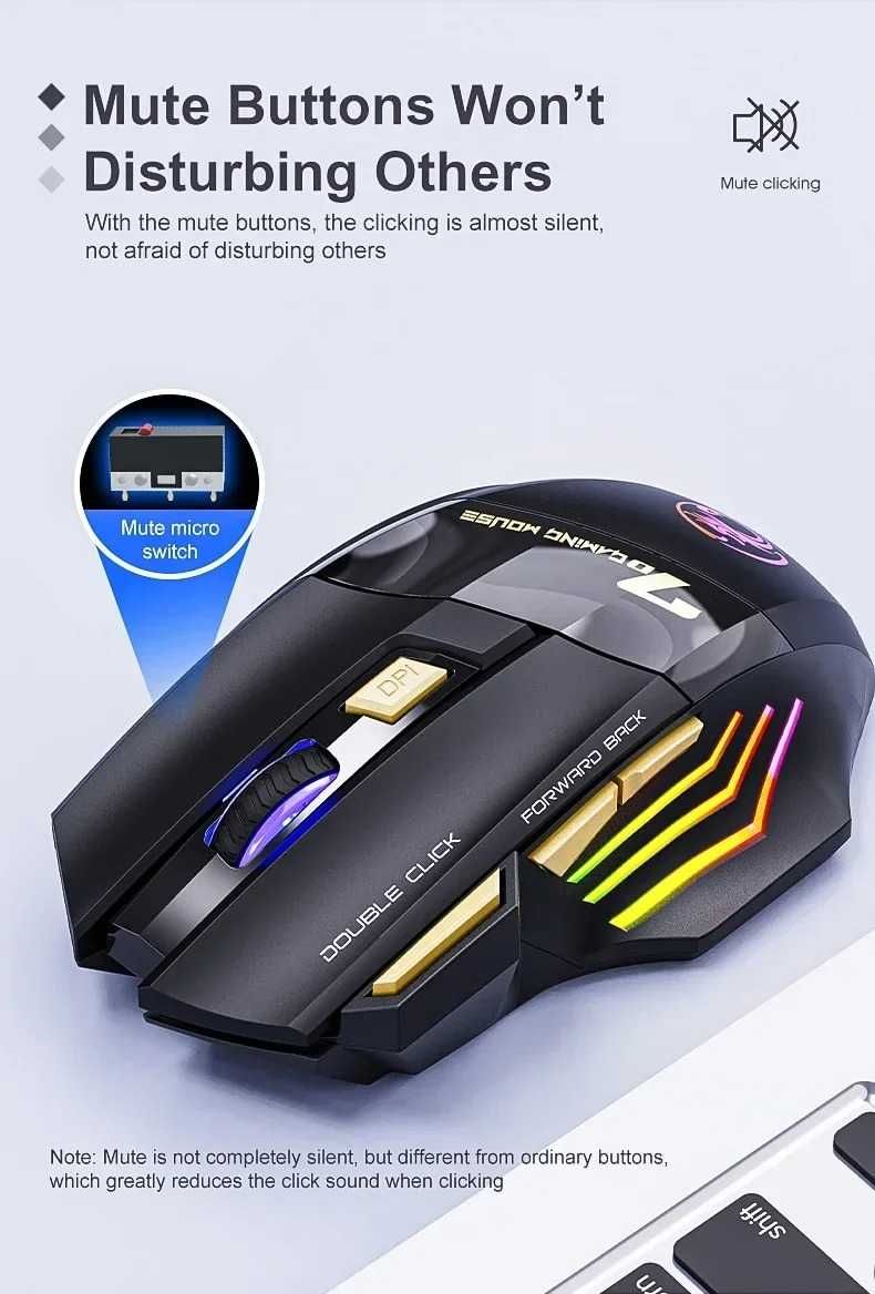 Mysz bezprzewodowa gamingowa IMICE GW-X7 3200 DPI Dual Mode